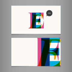 Business card template, letter E