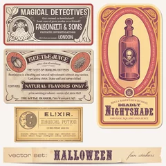 Fototapeten set of funny halloween stickers or labels © Anja Kaiser