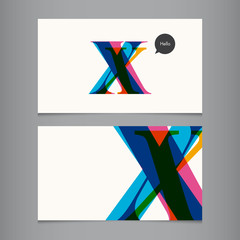 Business card template, letter X - 56510676