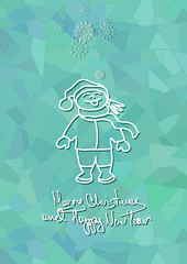 Christmas and New Year card with child