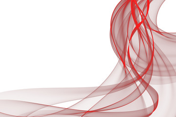 abstract red ribbon waves
