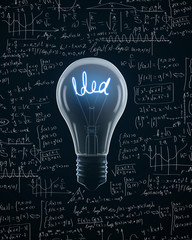 Light bulb with idea text