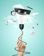 lamp with graduation hat
