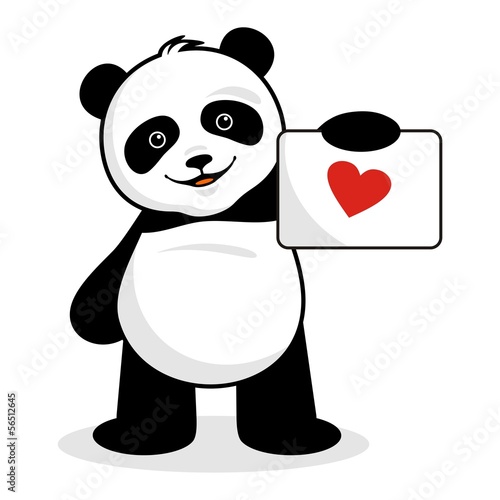  Panda  Love Message Stock image and royalty free vector 