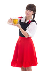 Bavarian girl with cup of beer
