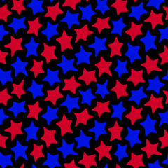 Stars seamless red and blue
