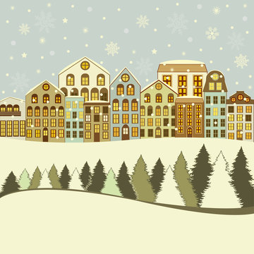 Winter Christmas houses