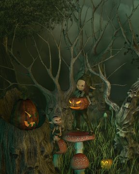 Spooky Goblin Halloween Forest