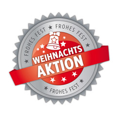 Weihnachtsaktion, Button rot, Siegel, Aufkleber