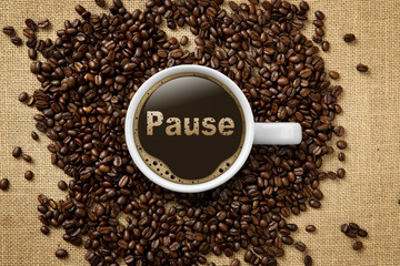Kaffeetasse mit Pause