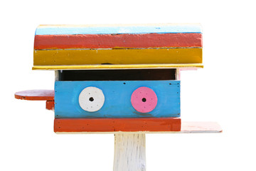 colorful bird house in farm