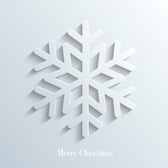 Snowflake with shadow merry christmas