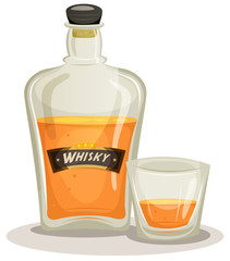 Whisky Bottle And Glass