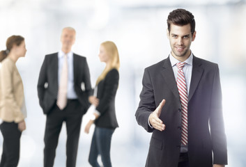 Businessman offering for handshake