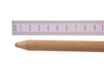 Zollstock und Bleistift