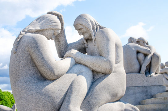 Womans sculpture at Frogner Park in Oslo Norway