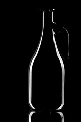Decanter on the black background