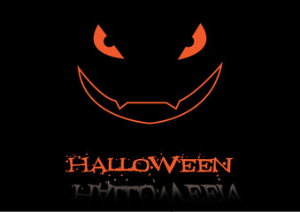 inscription halloween and scary face