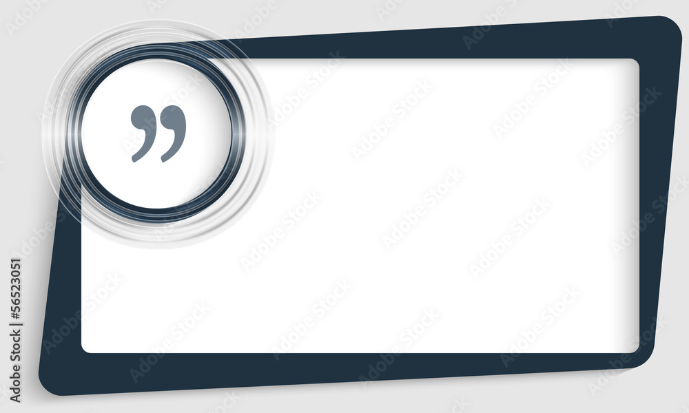 Poster dark blue abstract text frame and transparent circle with quotat