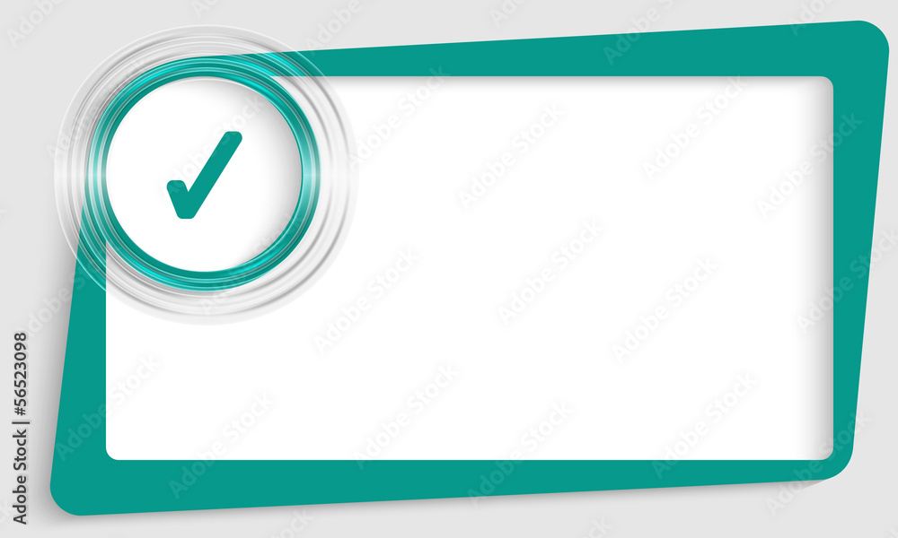 Poster green abstract text frame and transparent circle with check box