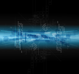 dark space infinity computer  technology concept business backgr