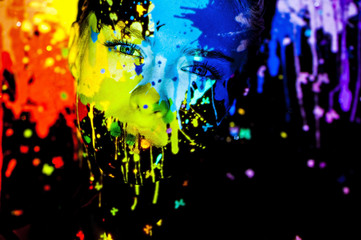 girl's face from paint