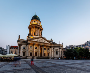 Fototapeta na wymiar German Cathedral on Gendarmenmarkt Square in the Eveneing, Berli
