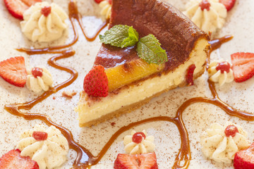 cheesecake made with ricotta cheese and strawberries