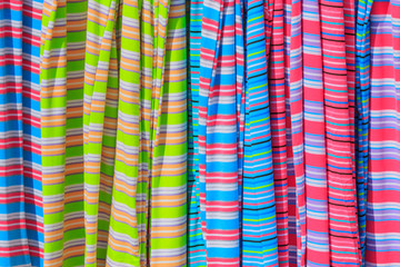 Striped cloth close to each other