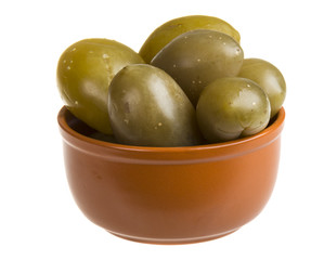Pickled tomatoes isolated on the white background