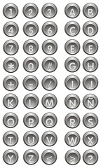 Icons Buttons numbers and letters