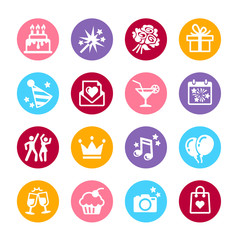 16 web icon set - Party, Birthday and celebration