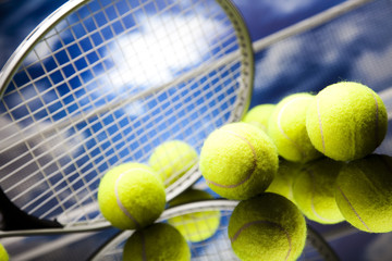  Tennis racket and balls, sport