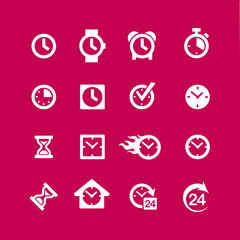 web icon set - time, clock, alarm