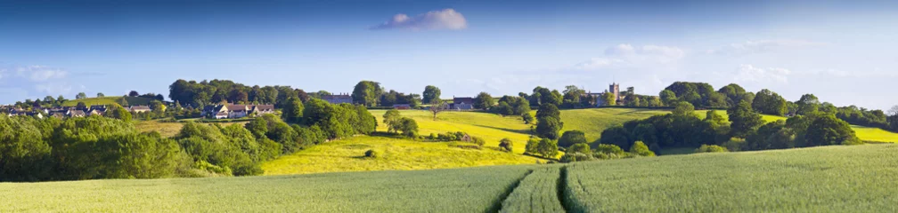 Foto op Plexiglas Dramatic sky, Idyllic rural landscape, Cotswolds UK © travelwitness
