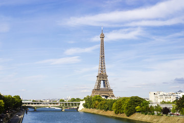 Fototapeta na wymiar Eiffel Towerfrom the view over Siene, Paris, France