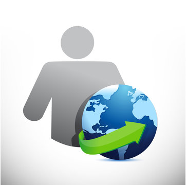icon globe avatar illustration design