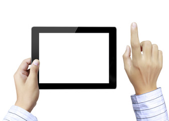 touch- tablet in hands