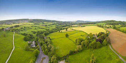 Gartenposter Idyllic rural, aerial view, Cotswolds UK © travelwitness