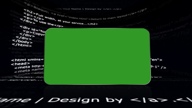 HTML Room, and Center Green Screen Monitor, with Alpha Matte