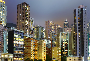 Fototapeta na wymiar Downtown district in Hong Kong