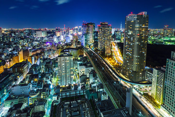 Fototapeta na wymiar Tokyo cityscape at night