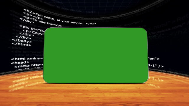 HTML Room and Green Screen Monitor, with Alpha Channel