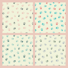 Seamless background with prints of animals