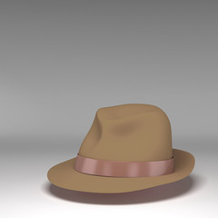 felt trilby/fedora hat isolated
