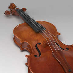 Fototapeta premium Classical violin on grey background