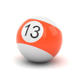 Billiard ball isolated on white
