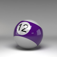 Billiard ball isolated on white