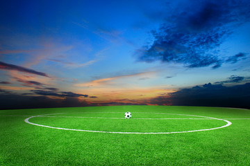 Voetbal voetbalveld stadion gras lijn bal achtergrond