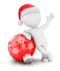 3d white people with a christmas bauble